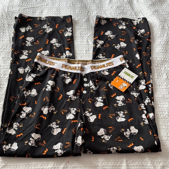 Peanuts Other - Peanuts Women’s Pajama Bottoms - Black and Orange Medium